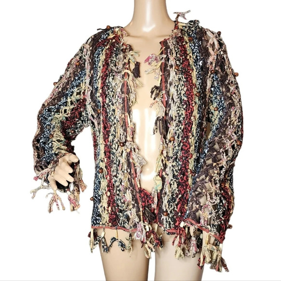 Sandy Starkman vintage shaggy cardigan jacket - Picture 1 of 16